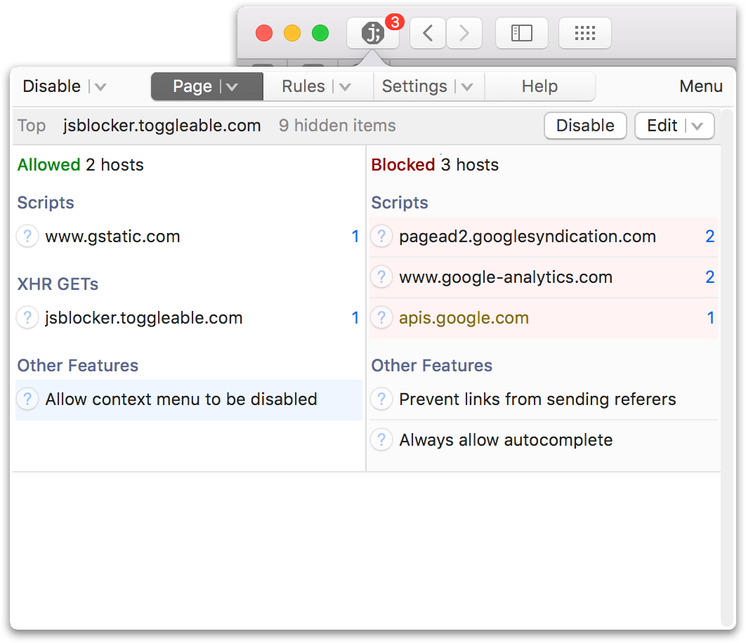 script blocker safari